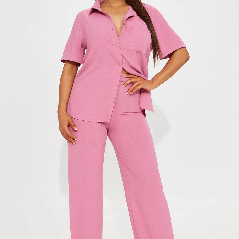 Fashion Nova Pink Wide Leg Pants & Jumpsuit